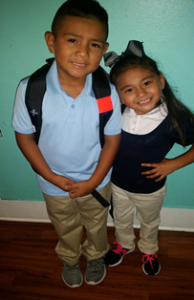 first day of school picture for 2 tubal reversal babies now in school