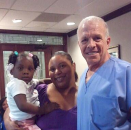Urania Sanders brings her tubal reversal baby to visit Dr. Rosenfeld's office in Houston, Texas
