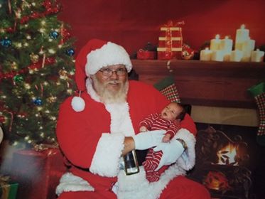 heather modesto's 3rd tubal reversal baby with santa during christmas 2017