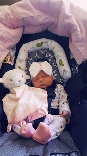 ashley guy's tubal reversal baby girl born march 2018 with a lamb