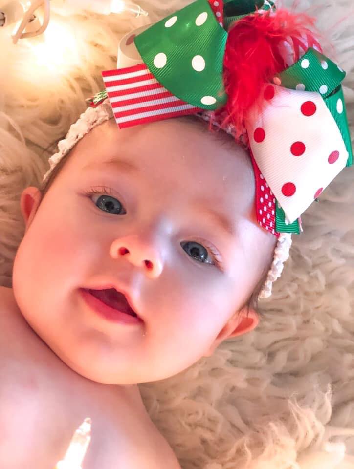 connie hyles' tubal reversal baby girl at 3 months of age on christmas eve
