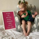 jamie jackson's first tubal reversal baby, now a toddler, kissing her baby brother, the second tubal reversal baby