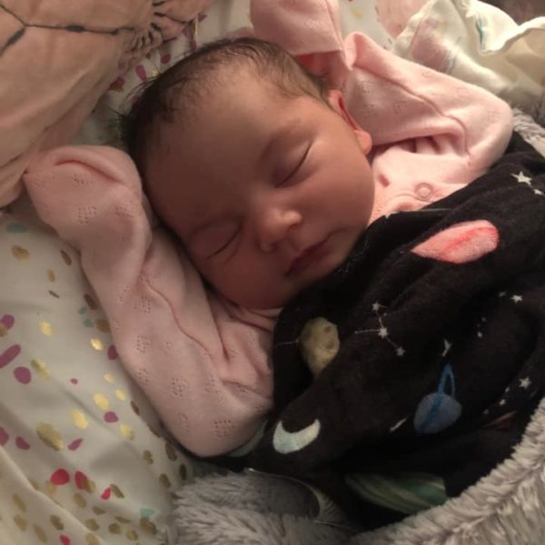sara calderon's tubal reversal baby girl sleeping
