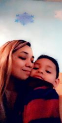 maria yepez with her tubal reversal baby boy who is now school aged