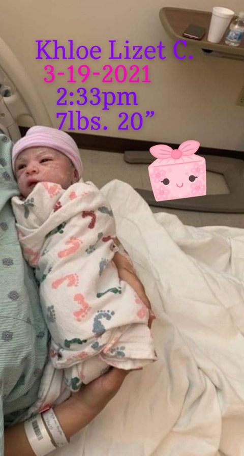 baby girl born to angie molina castanon on march 19 2021 after her tubal reversal on august 6 2021