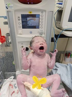 heather modesto's 5th tubal reversal baby newborn is a girl