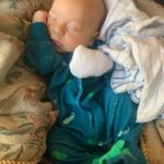 amalie lopez's newborn tubal reversal baby sleeping